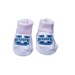 utah state infant baby bootie gift box pink